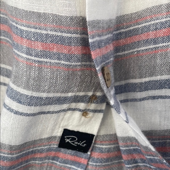 Rails Carson Casual Button Down Linen Shirt Large - Picture 8 of 17